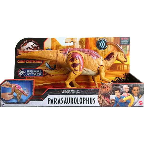 Jurassic World Figura Dinosaurio Parasaurolophus Sonidos y Ataque