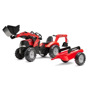 Tractor de Pedales Case IH Puma 240CVX con Pala, Retroexcavadora y Remolque | Falk