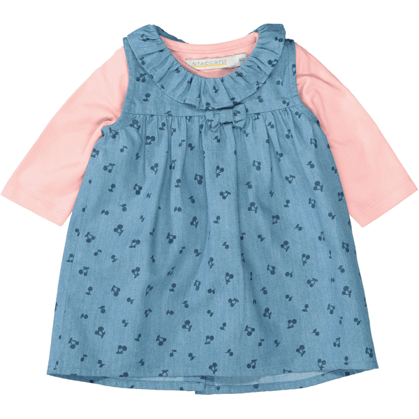 STACCATO Vestido+camisa denim azul medio estampado